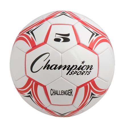 CHAMPION SPORTS Challenger Series Soccer Ball&#44; Red & White - Size 5 CH5RD